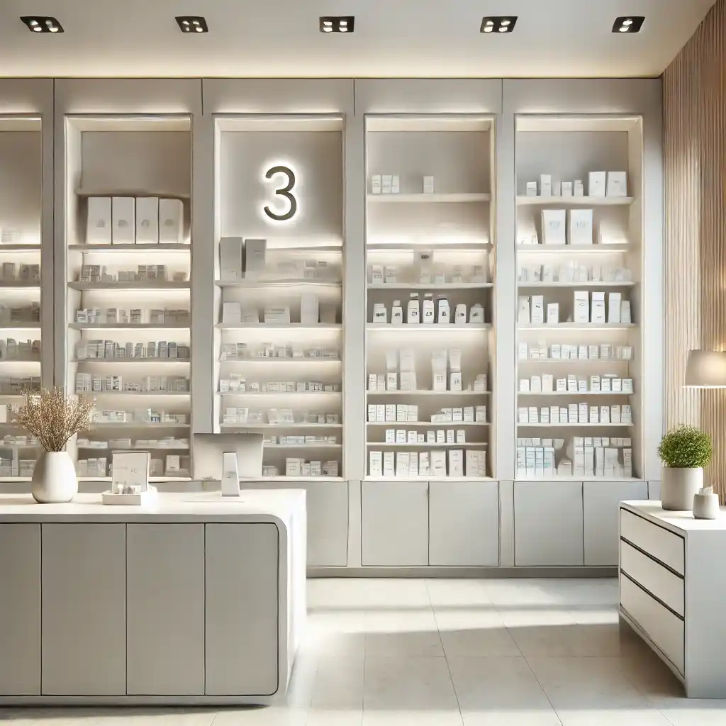 desain interior apotek minimalis jogja